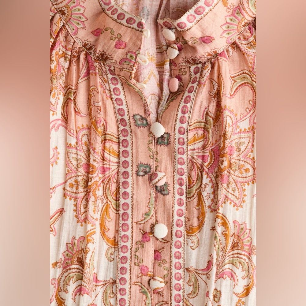H&M CRINKLED PINK AND PAISLEY BLOUSE - Picture 6 of 7
